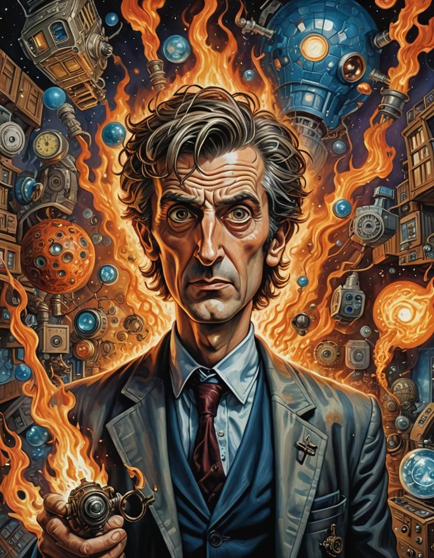 Doctor Who Portrait in Pop Surrealism Style