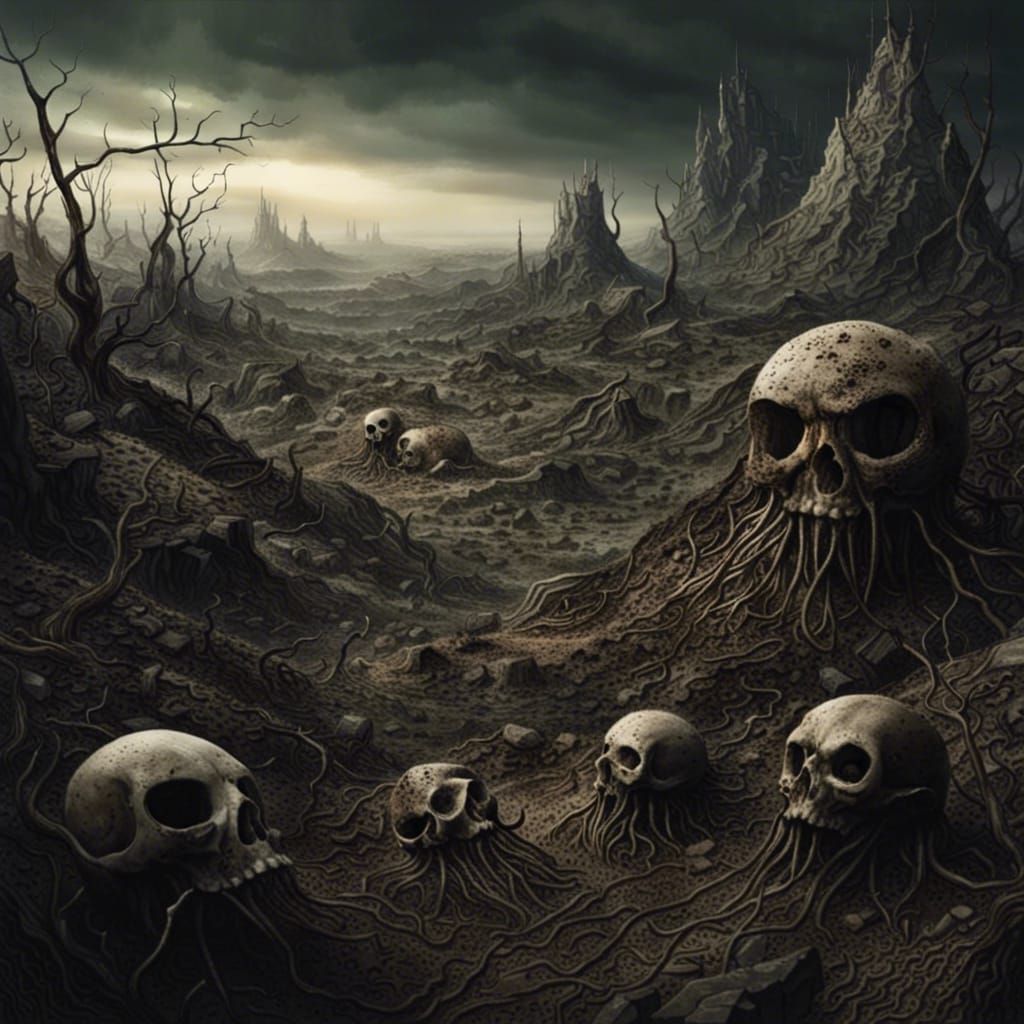 Uneven Objects Across Complicated Terrain, Horror Art