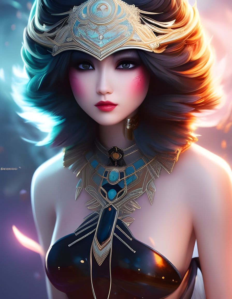 Ethereal Puffin Bird Humanoid Fusion Concept Art