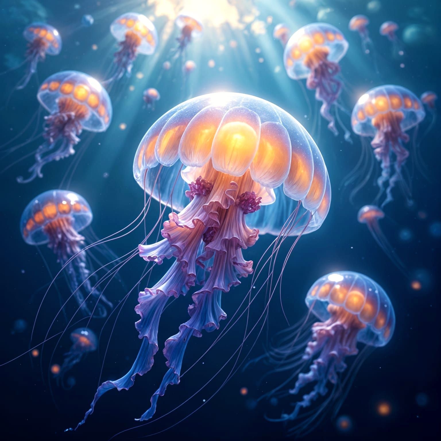 Fantastical Jellyfish Heaven: Detailed Matte Painting