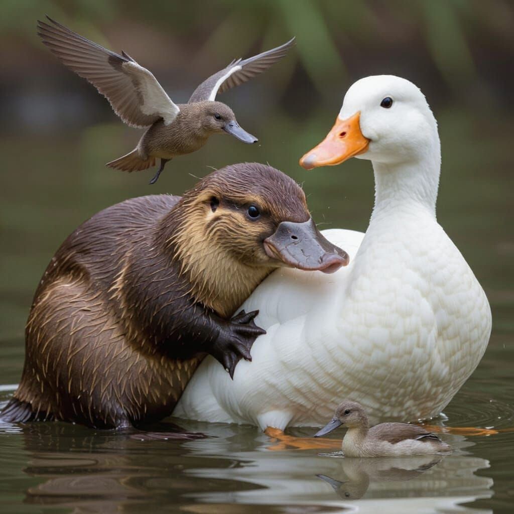 Opposites attract -platypus & Duck