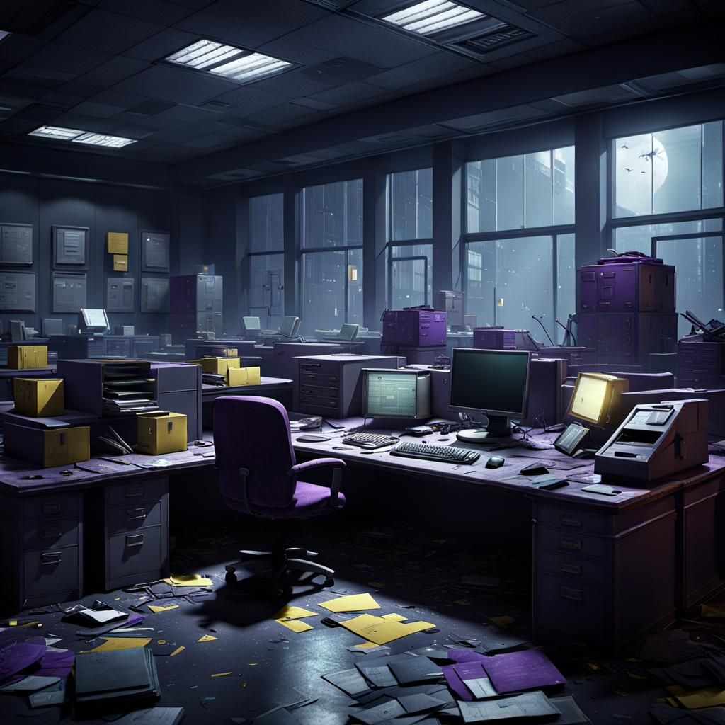 Haunted Corporate Office: Dark Fantasy Concept Art