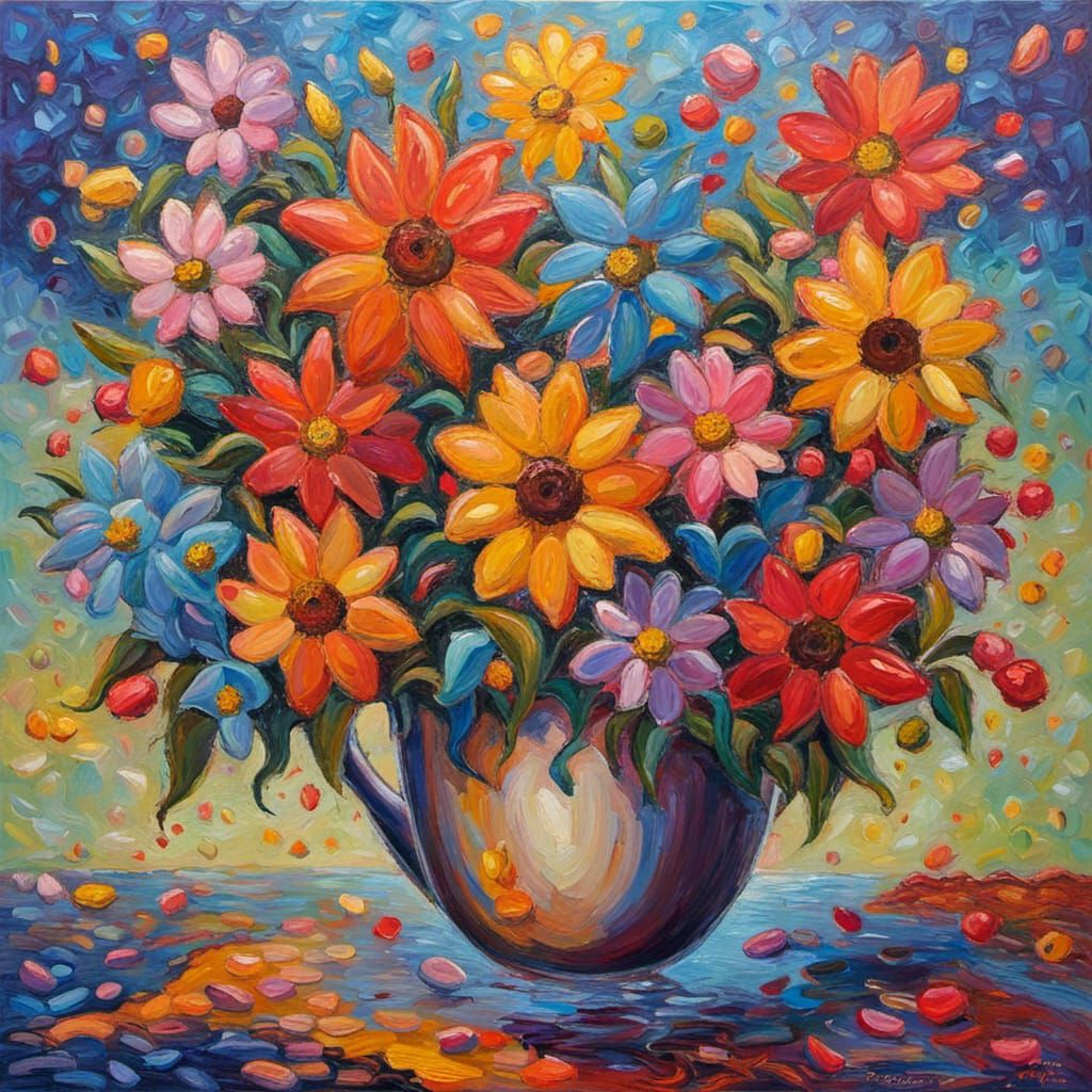 Island of Peace: Neo-Impressionist Flower Vessels