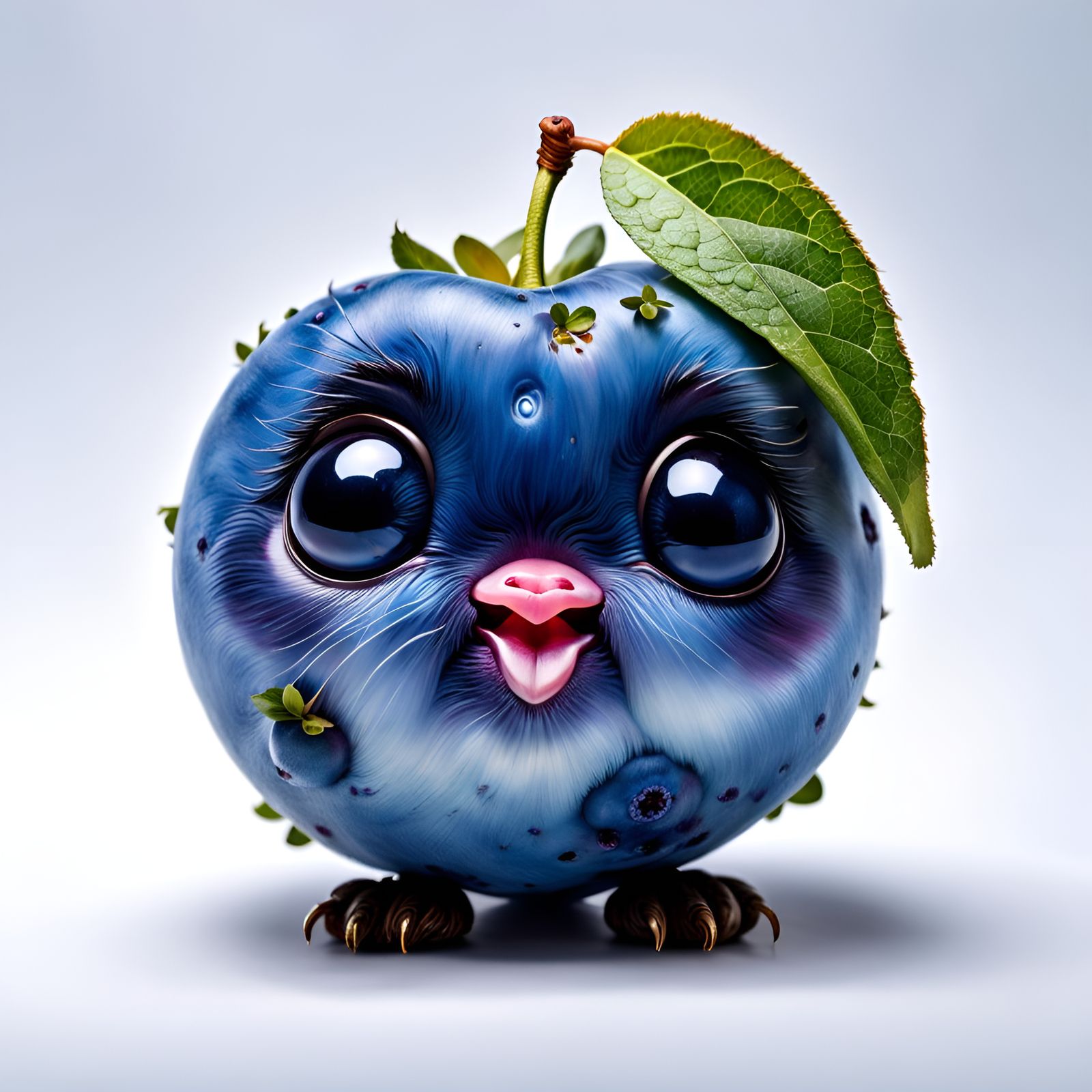 Sad Blueberry Portrait in Digital Art Style