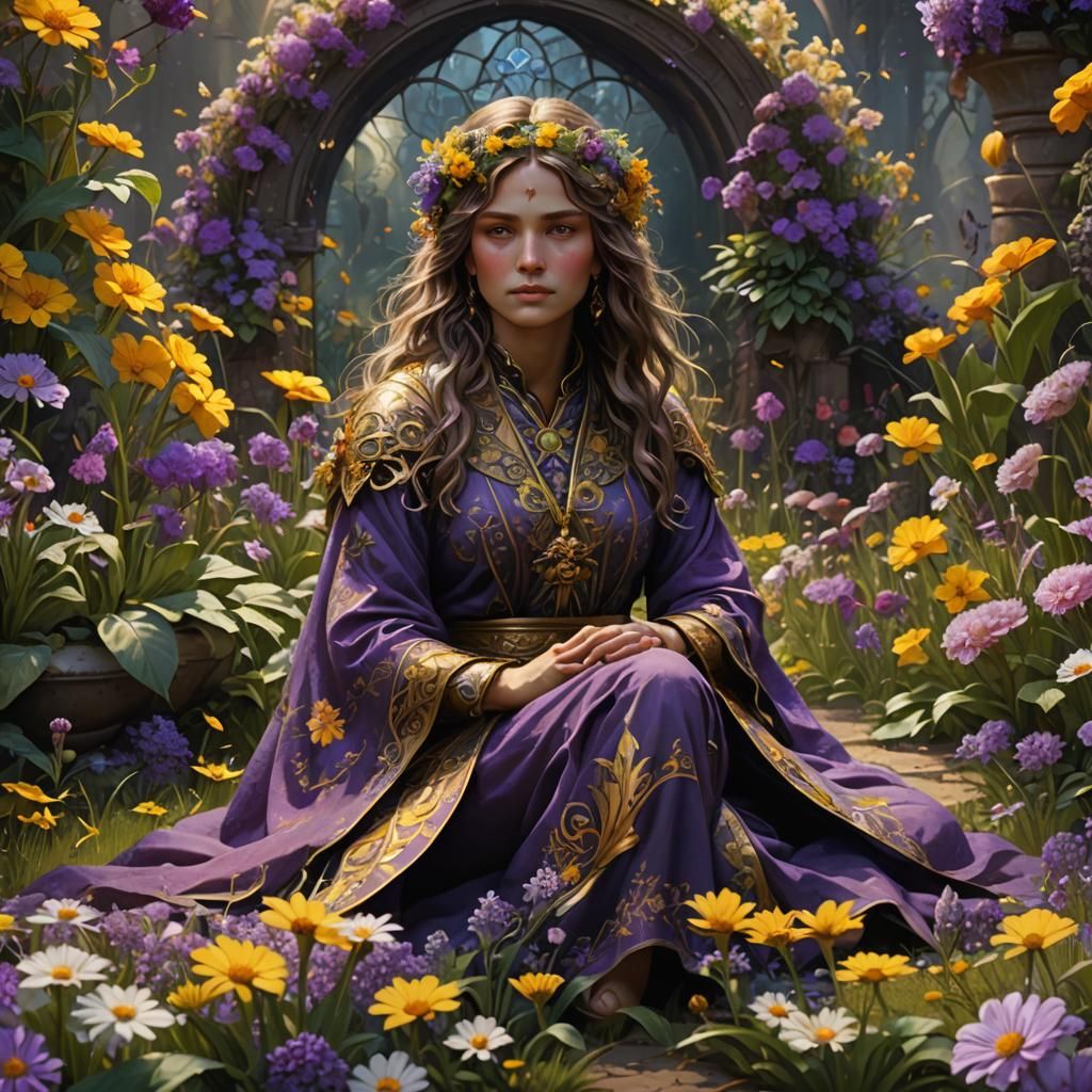 Intricate Floral Woman in Dark Fantasy Concept Art