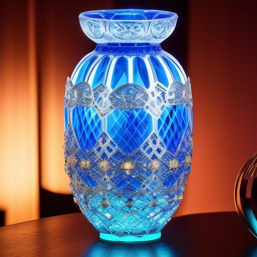 Exotic Crystal Snake Vase with Quantum Luminescence