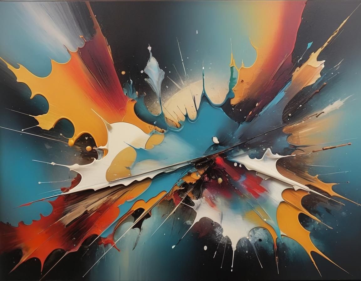 Surreal Abstract Composition with Symbolic Elements