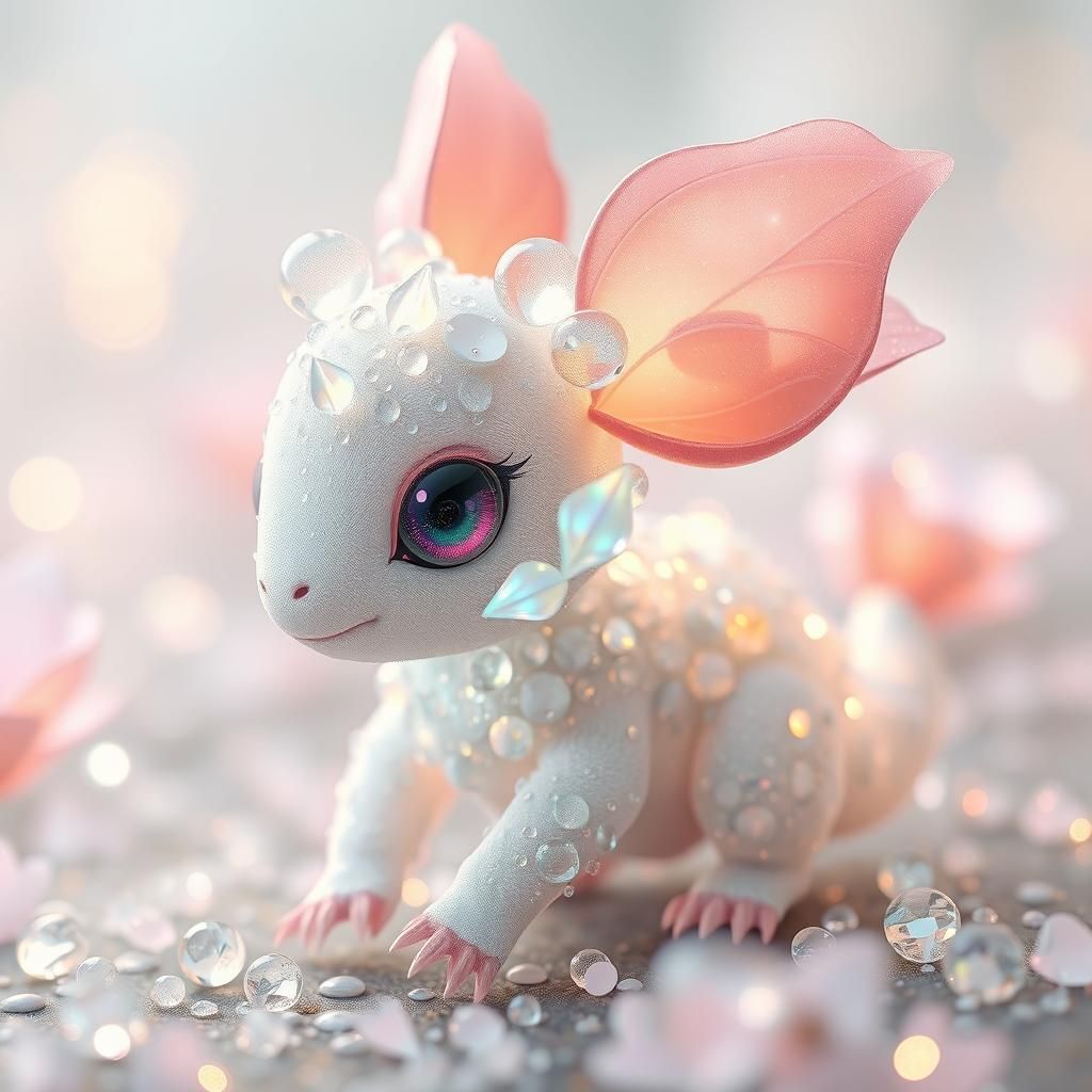 Dewdrop Creature in Anime Style