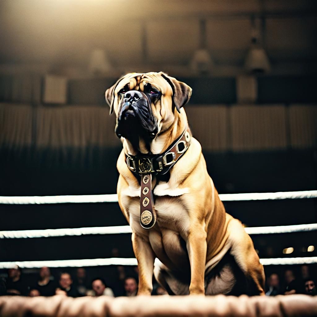 Obese Champion Boxing Bull Mastiff Portrait