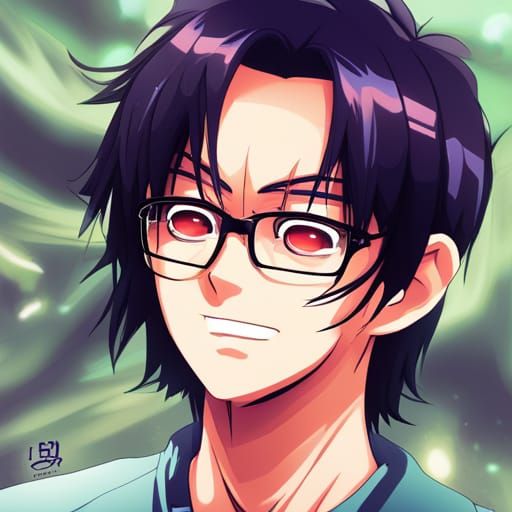 Smiling Boy Avatar in Anime Key Visual Style