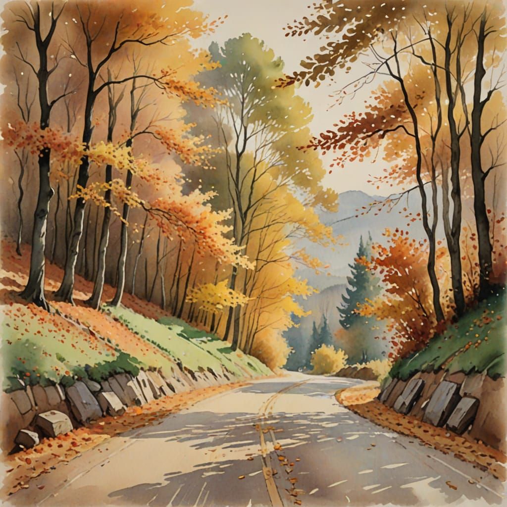 Autumn Hill in Soft Impressionist Light