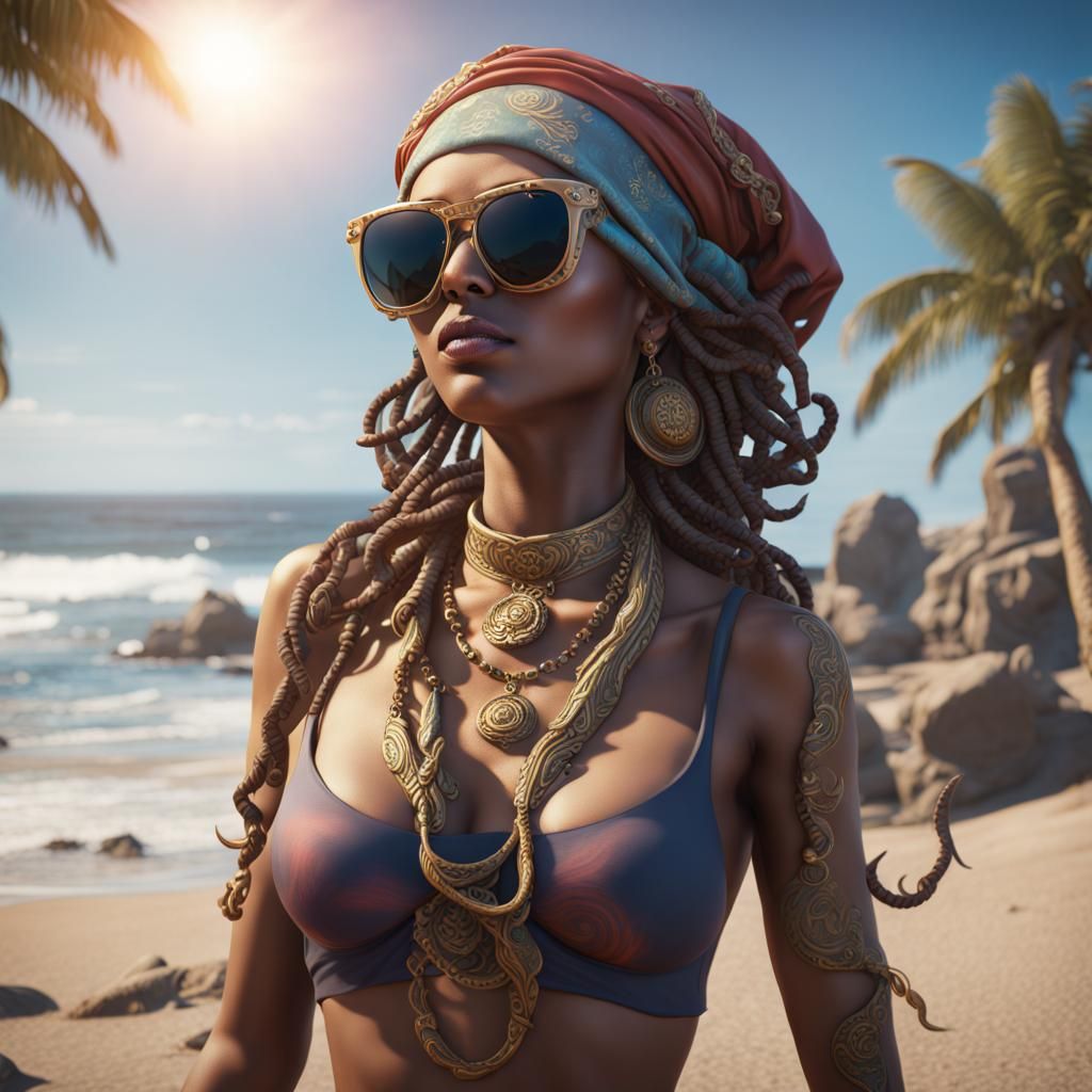 Medusa on Vacation: A Detailed Matte Painting