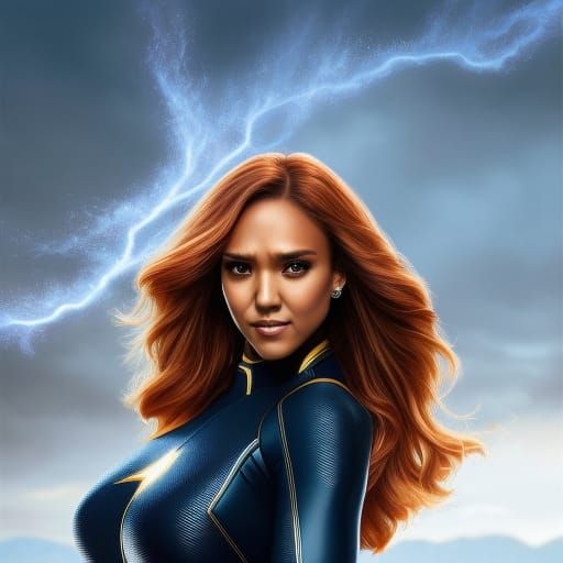 Jean Grey Phoenix Portrait in Hyperrealism