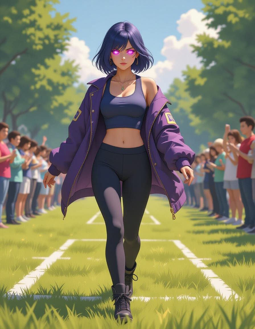 Psychic Woman with Glowing Eyes in Anime Style