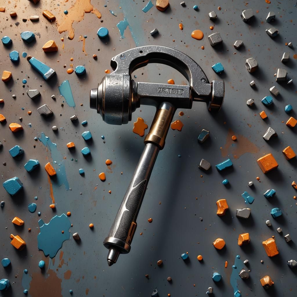 Detailed Locksmith Hammer in Hyperrealistic Style