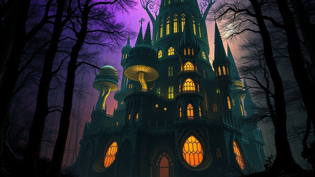 Ethereal Spire Rises in Mystical Forest