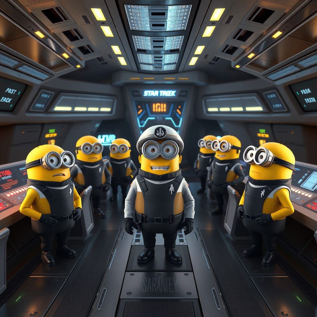 Minion Starfleet Crew Commands Epic Star Trek Spaceship