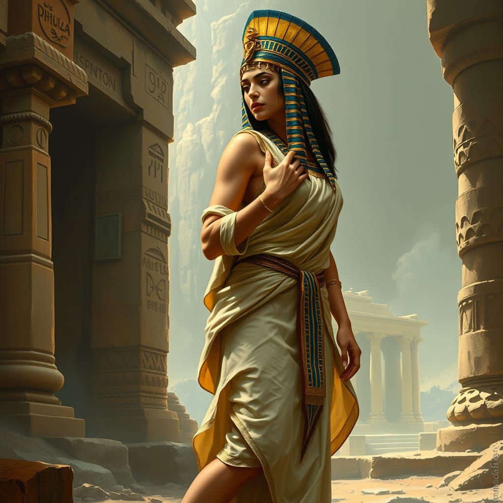Egyptian Queen Carried to Ancient Temple
