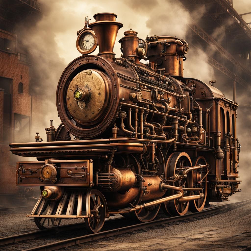Steampunk Engine: Industrial Fantasy Art