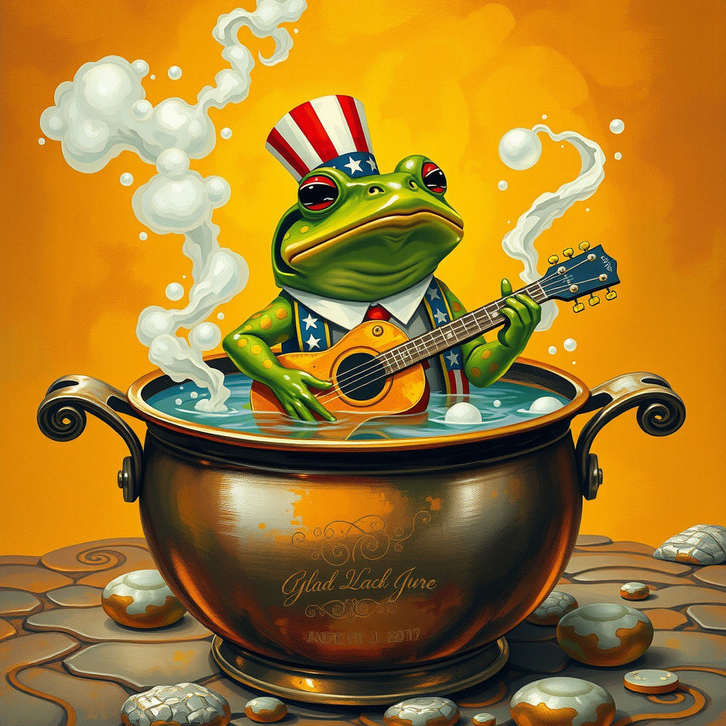 Patriotic Frog in Boiling Pot, Roger Dean Style