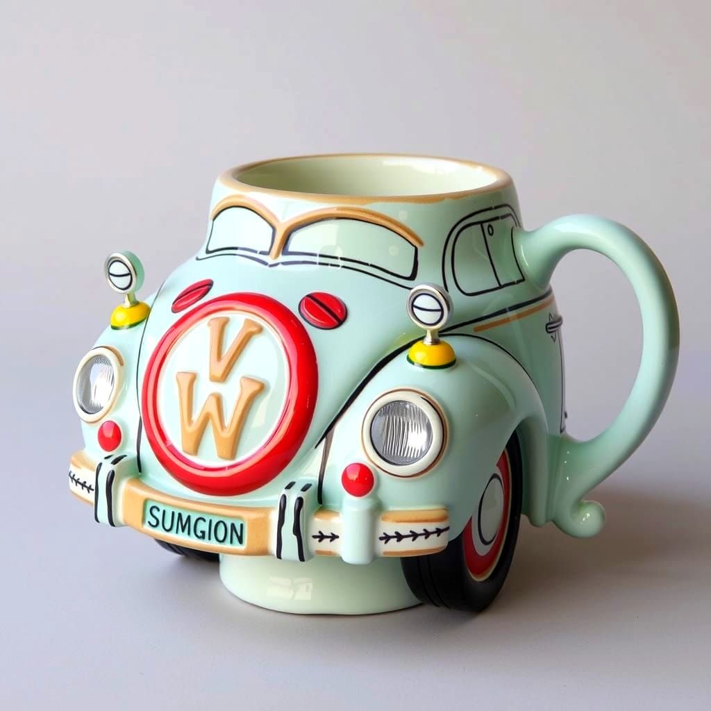 Vintage VW Beetle Mug Design