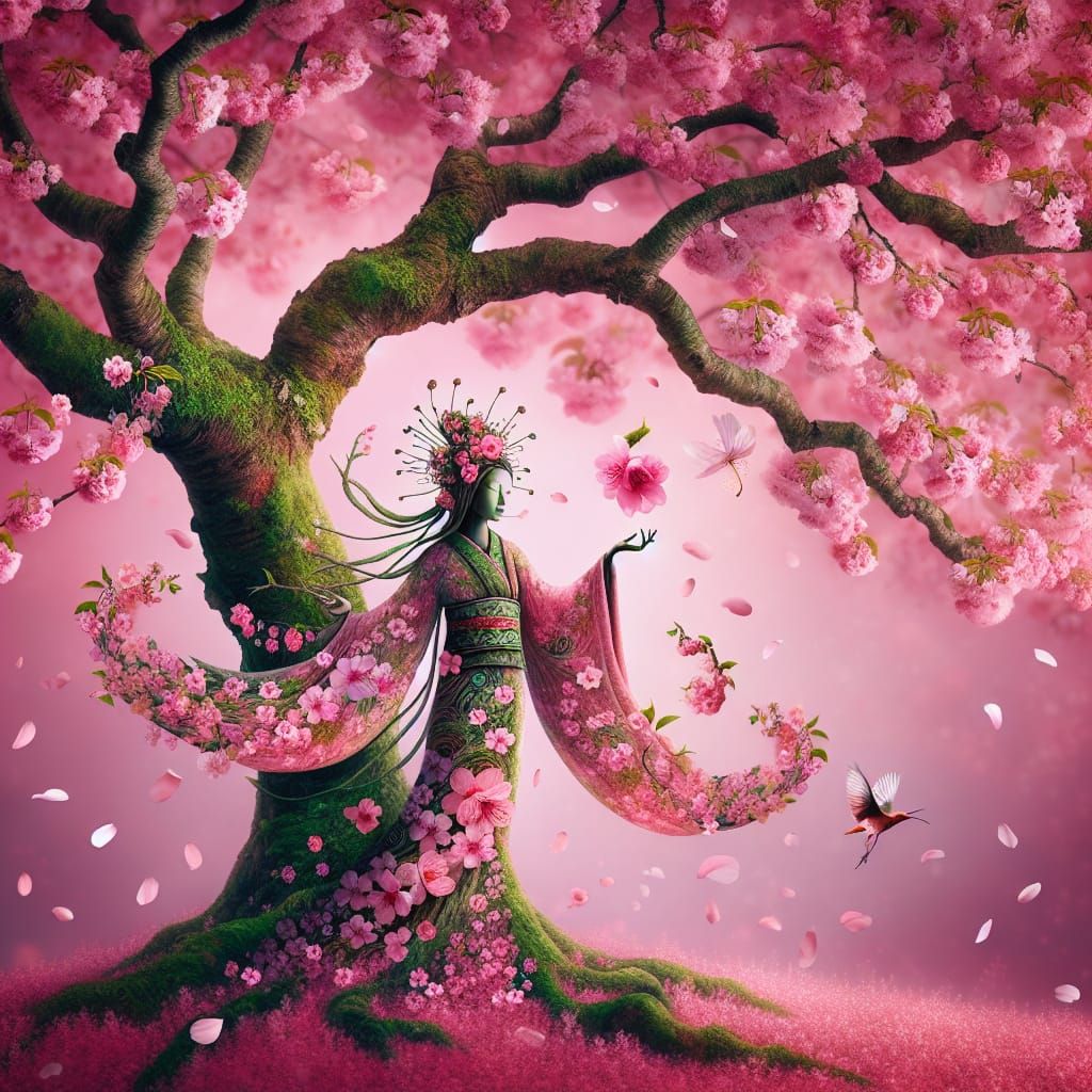 Cherry Tree Spirit in Full Bloom