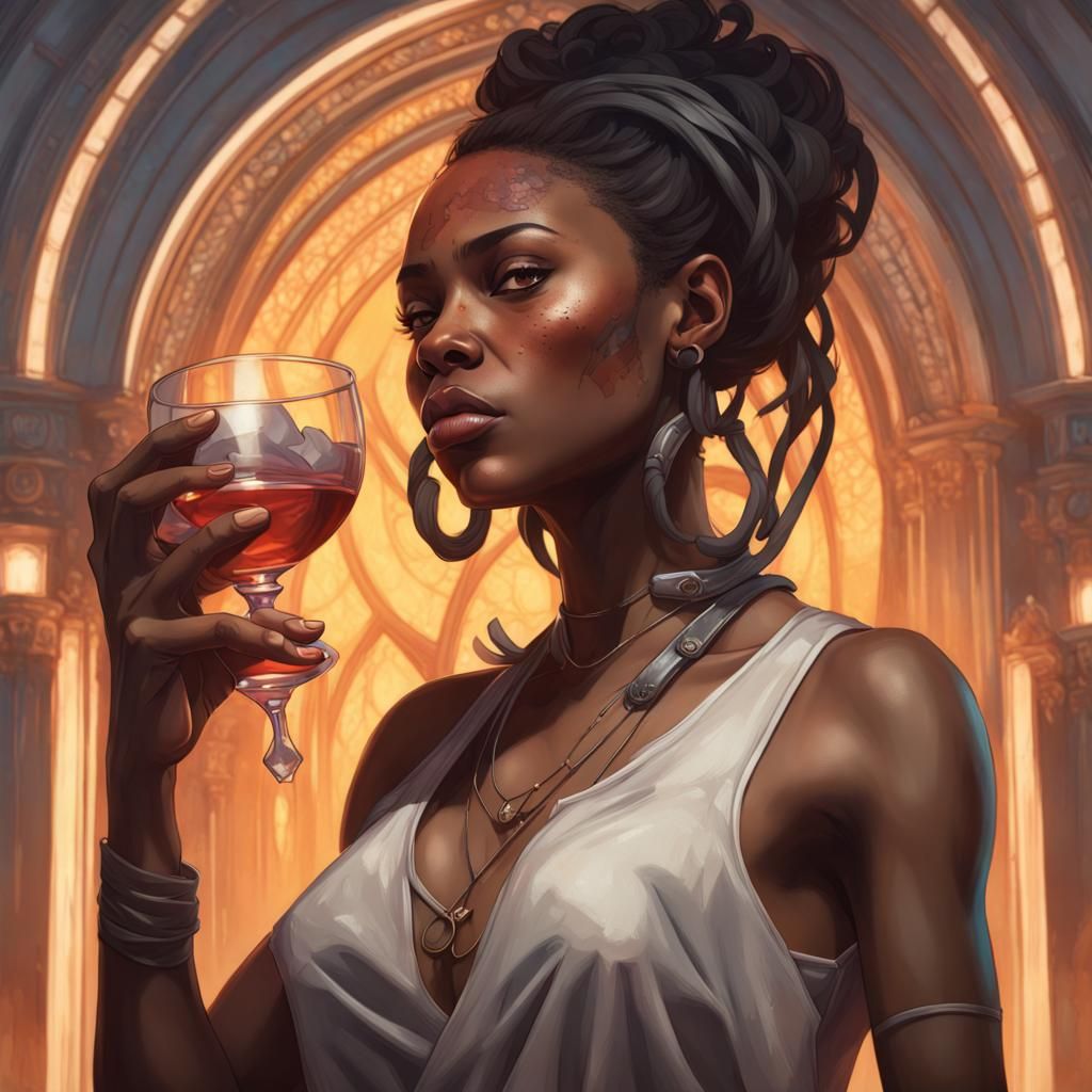 Woman's Internal Battle with Addiction: Concept Art