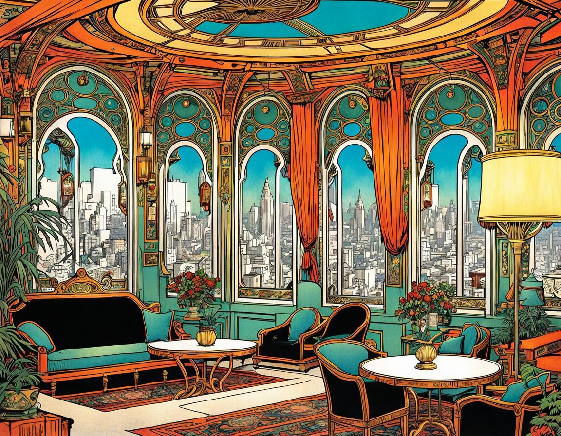 Art Nouveau Comic Book Page by Doran and Kaluta