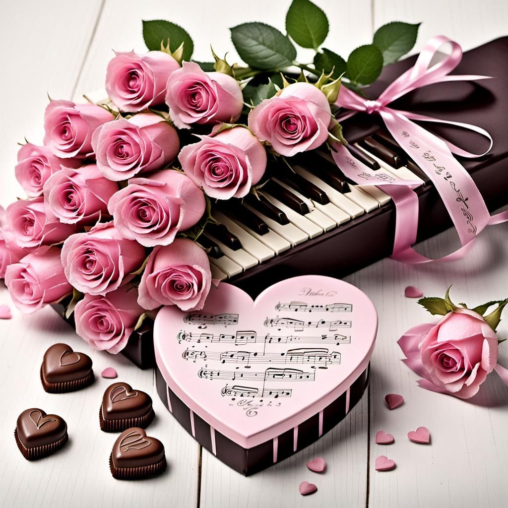 Roses and Chocolates Digital Illustration