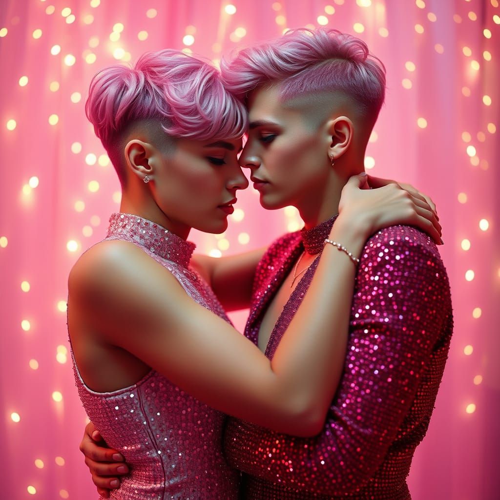 Androgynous British Lovers in Whimsical, Glittering Wonderla...