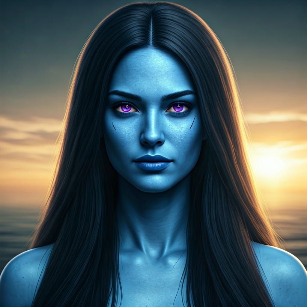 Hyperrealistic Portrait of an Omni Queen in a Distant, Ether...