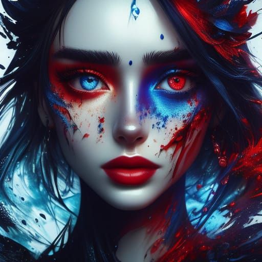 Surreal Portrait of Lily Collins in Stark Contrast