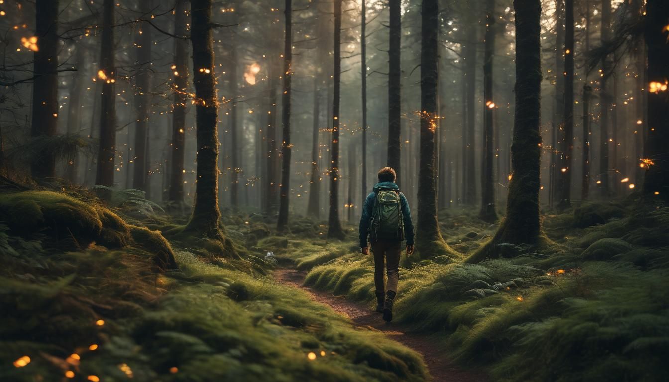 Mystical Forest Adventure at Golden Hour