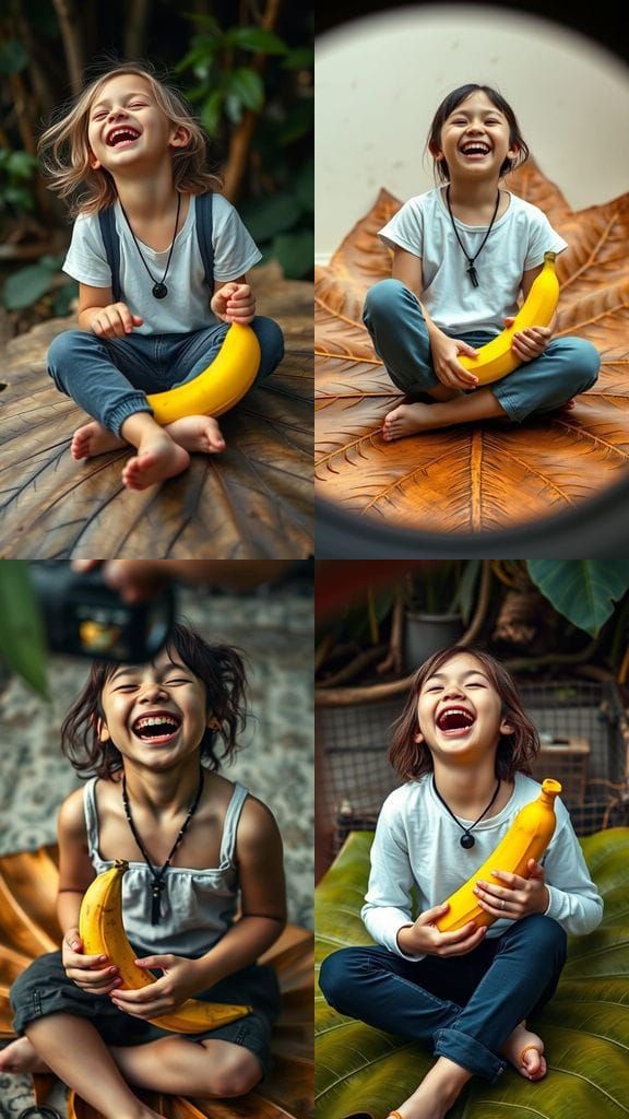 Woman with Banana: Realistic Photography