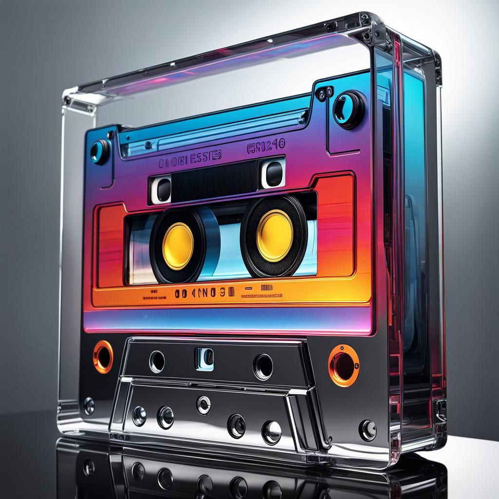 Hip-Hop CD Cover: Cassette in Glass, Modern Aesthetic