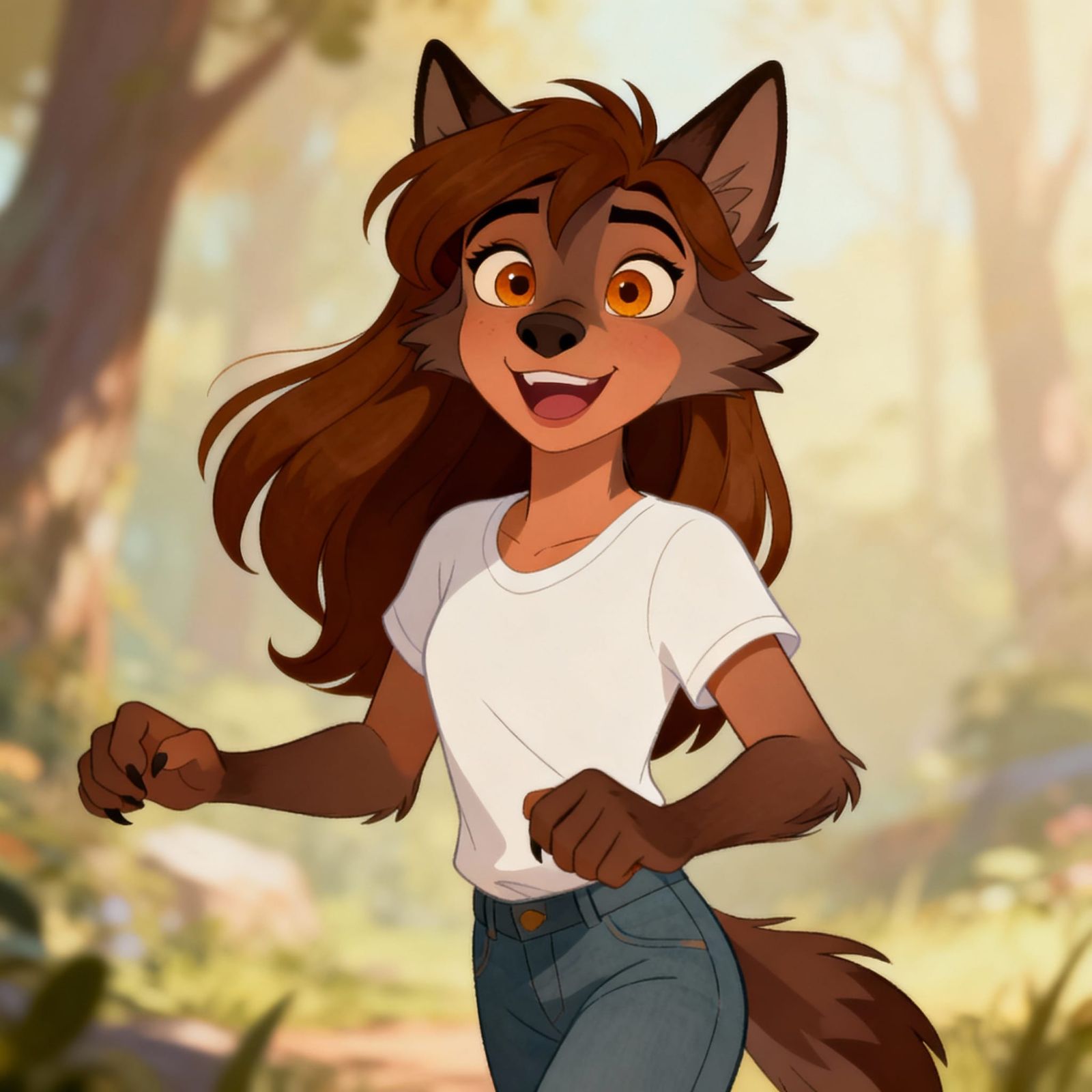 Young Werewolf in Classic Disney Animation Style