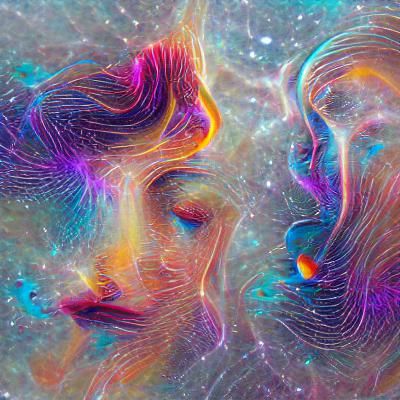 Astral Connection: A Holographic Visionary Illustration
