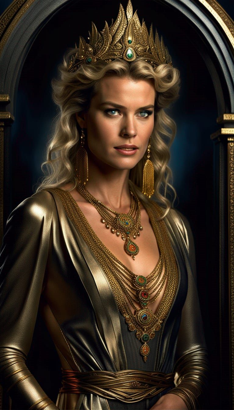 Charming Sorceress Portrait in a Dark Vault