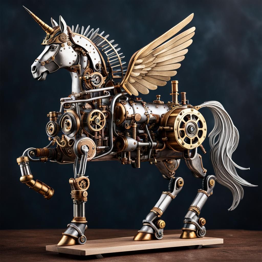 steampunk engine unicorn