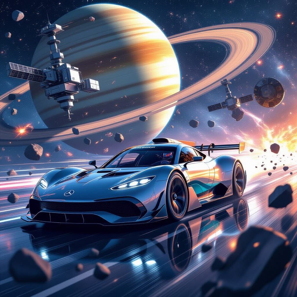 Mercedes AMG ONE Races Through Space Debris