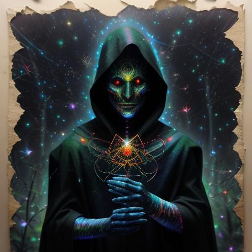 Vintage Hologram of Firefly-Lit Thicket