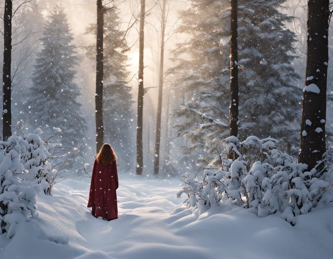 Majestic Redhead Guardian in Winter Wonderland