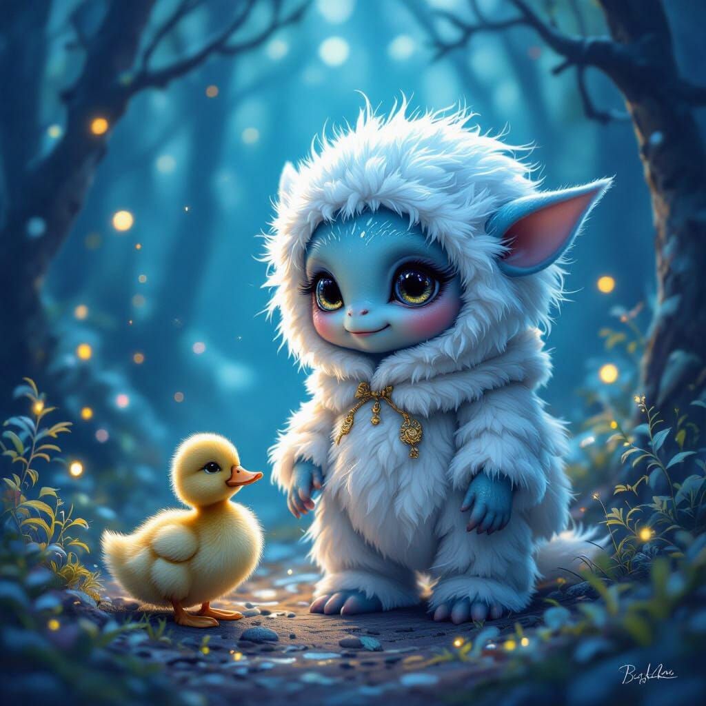 Magical Forest Encounter: Baby Alien and Duckling