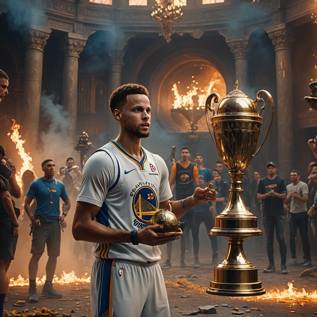 Steph Curry Victory: A Fantasy Sports Art Piece
