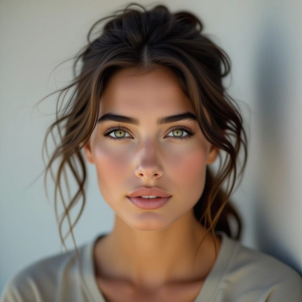 Intense Portrait with Longing Eyes