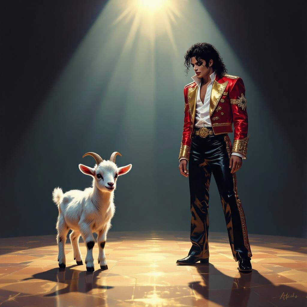 Michael Jackson Moonwalker on Stage with Baby Goat