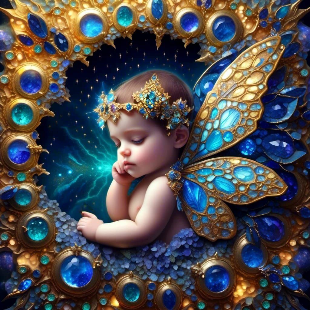 Cherub Azurite Mosaic