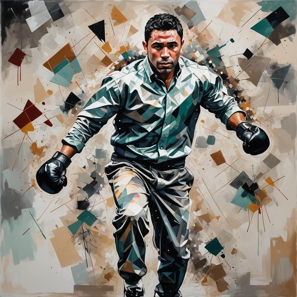 Oscar De La Hoya in Abstract Boxing Art