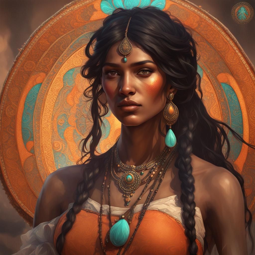 Striking Portrait of a Gypsy Woman in Digital Art