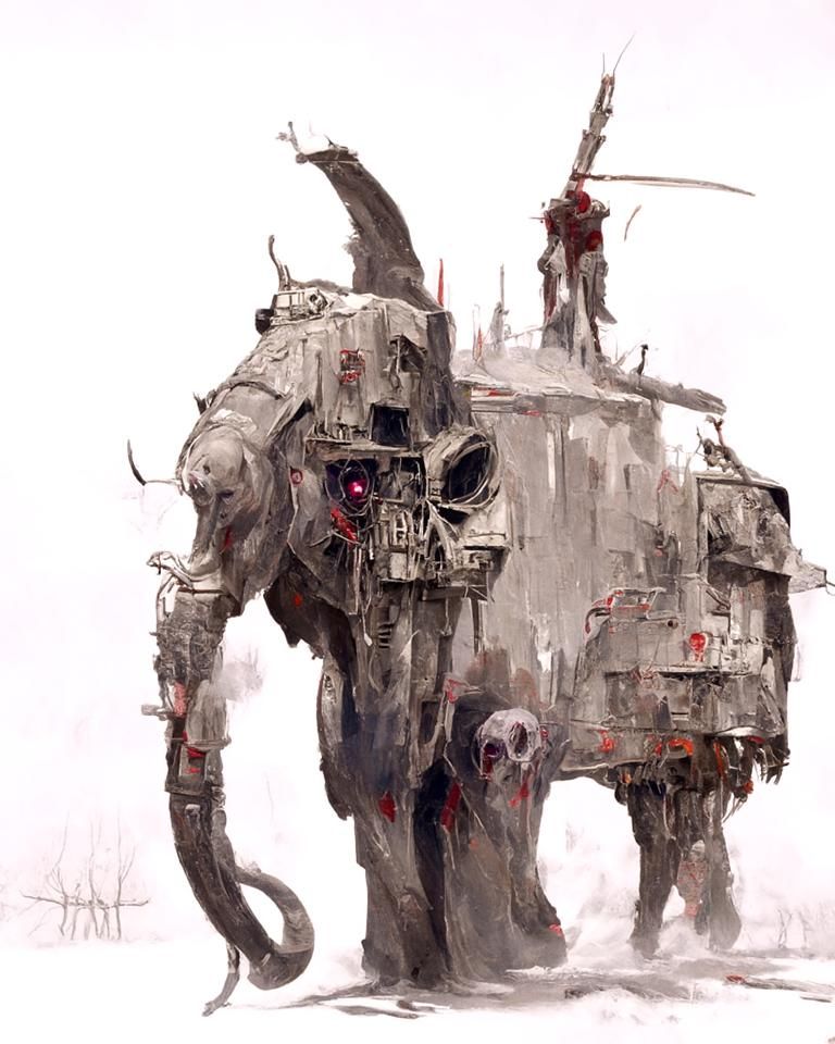 Cyberpunk War Elephant AT-AT Battle Tank